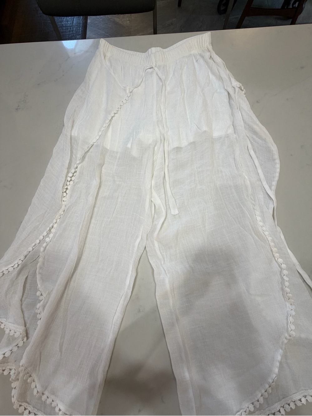 BCX White Elastic Waist Pull-On Pants